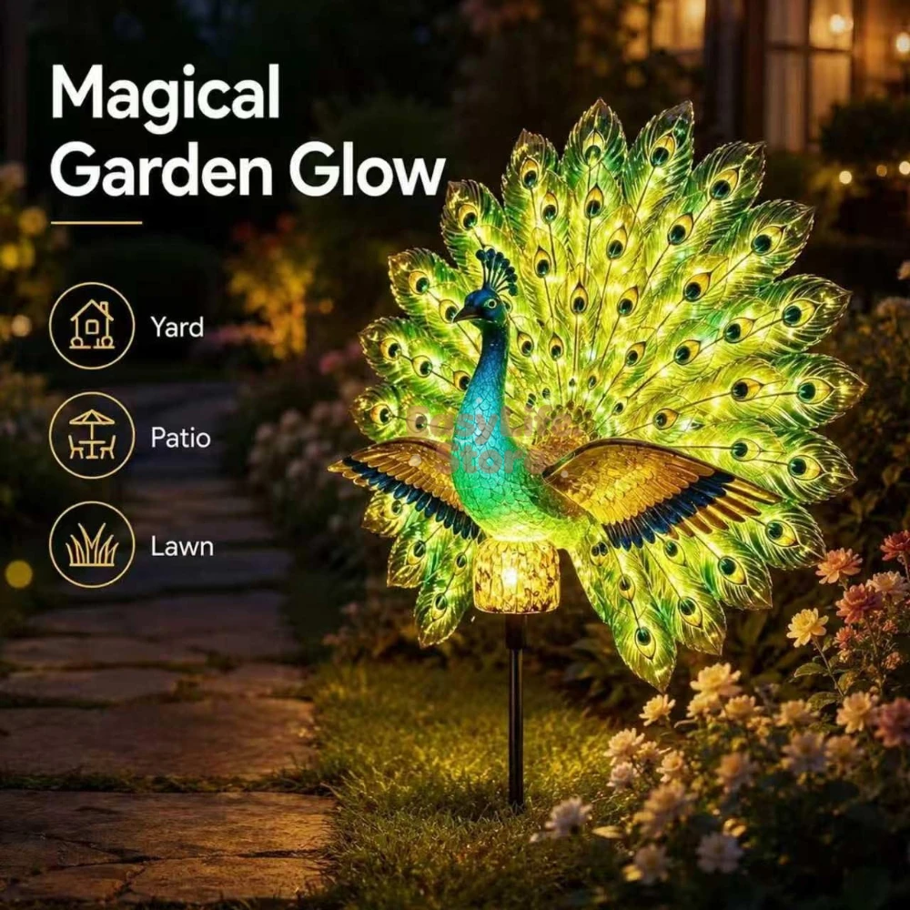 Smart Garden Solar - Patung Taman Merak Tenaga Surya, Lampu