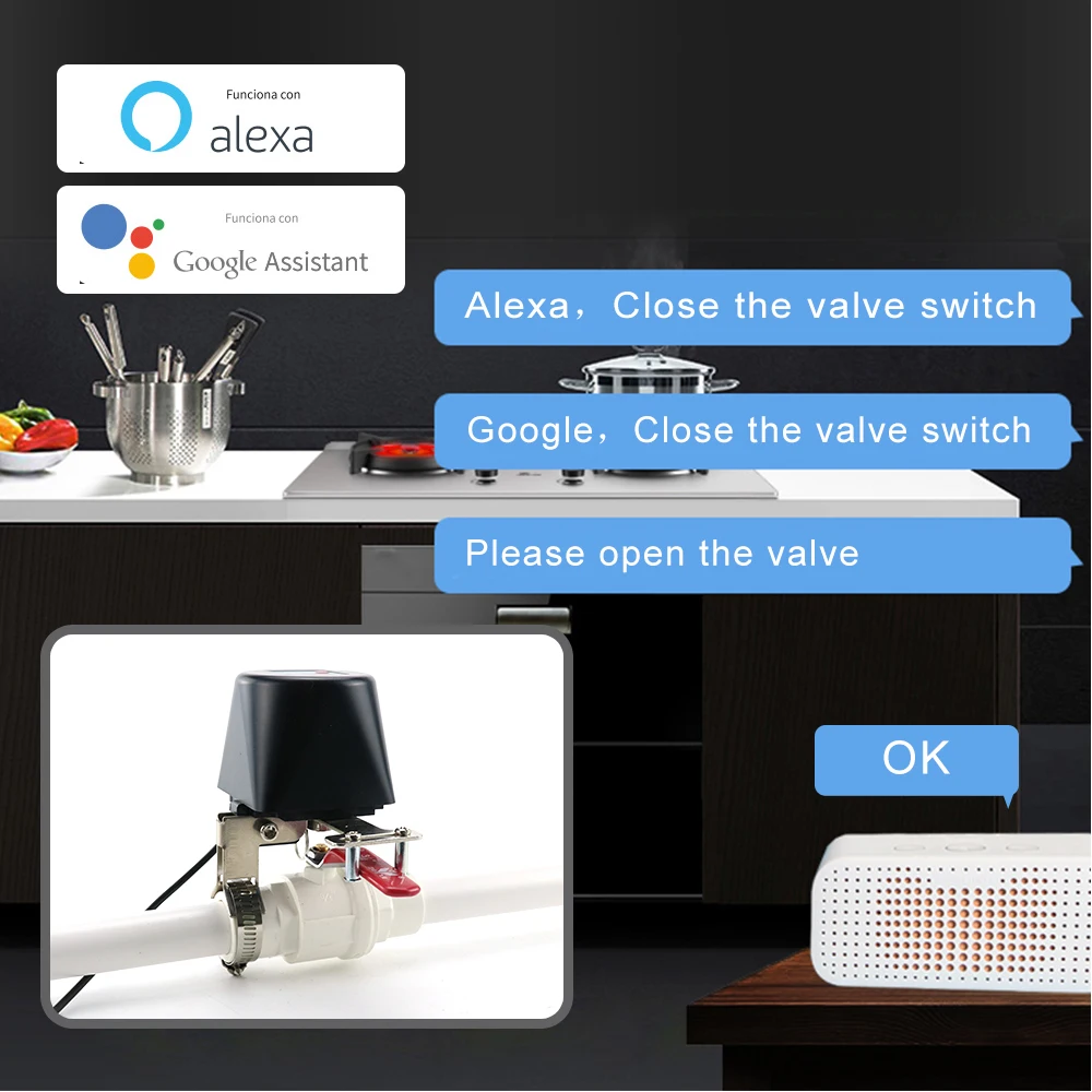 Katup Gas Pintar Tuya Zigbee d - Smart Garden Instructions ulasan dan harga