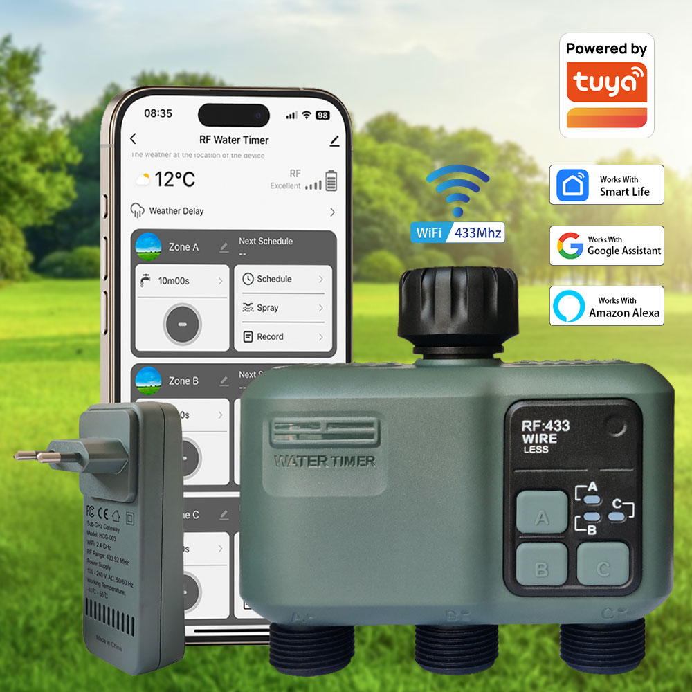 Tuya Wifi+RF433 Timer Air 3-ou - Smart Garden Irrigation ulasan dan harga