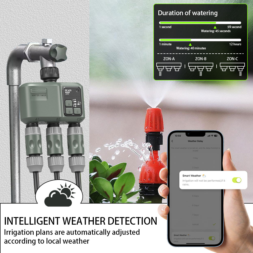 Tuya Wifi+RF433 Timer Air 3-ou - Smart Garden Irrigation ulasan dan harga